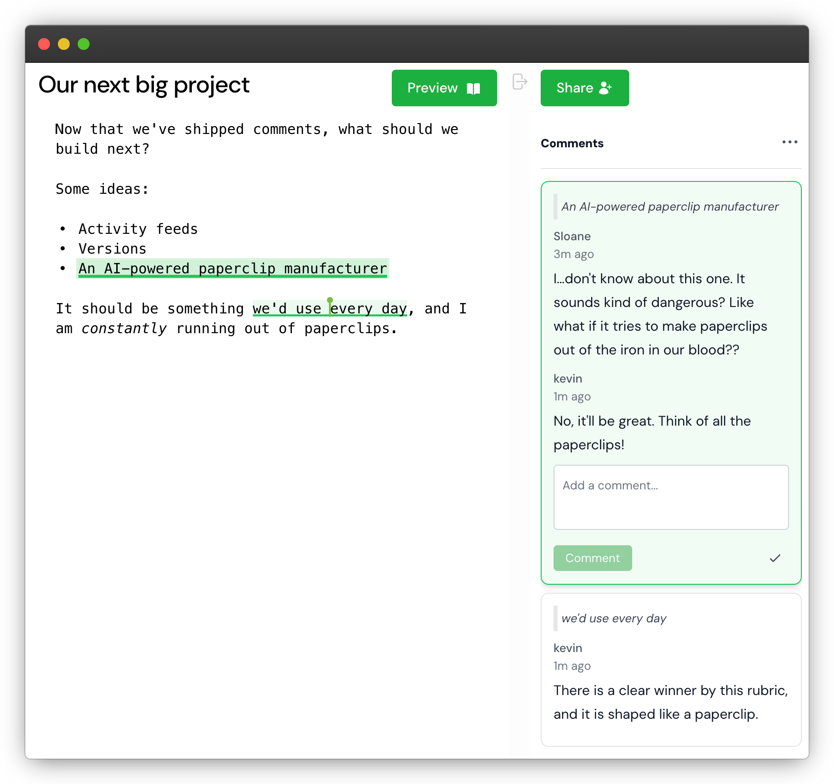 A totally normal comment conversation on the web